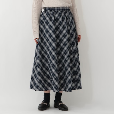 チェック切替フレアスカート