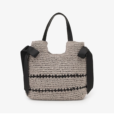 リボン編み込みトートバッグ