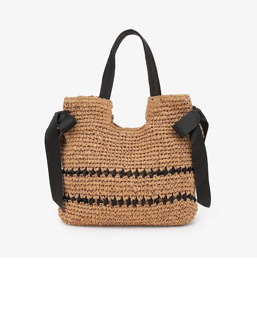 リボン編み込みトートバッグ