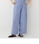 ストライプリネン混ワイドパンツ