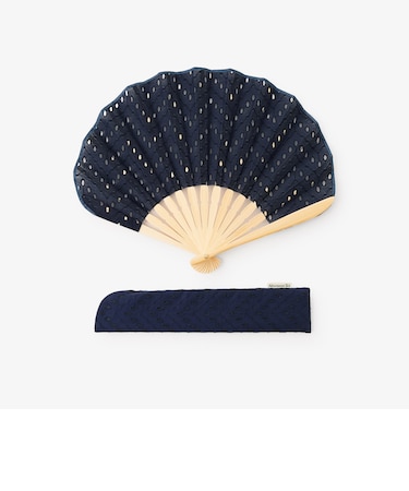 幾何学レース扇子