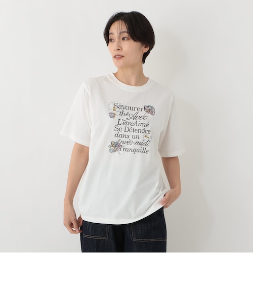 パッチワーク刺繍Tシャツ/リバティプリント｜アフタヌーンティー