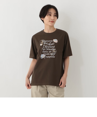 パッチワーク刺繍Tシャツ/リバティプリント