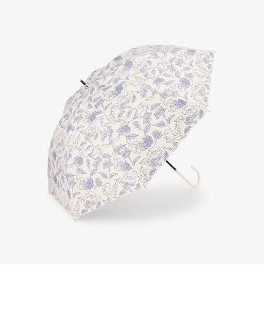 遮光率100% UVカット率100%生地使用 シアーフラワー晴雨兼用長傘 日傘