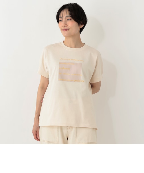 箔プリントフレンチスリーブTシャツ