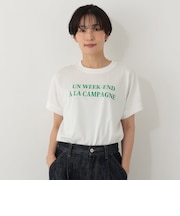 タイポグラフィー刺繍フレンチスリーブTシャツ