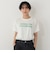タイポグラフィー刺繍フレンチスリーブTシャツ