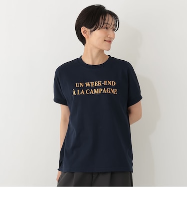 タイポグラフィー刺繍フレンチスリーブTシャツ