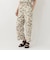 インド製リネン混花柄イージーパンツ