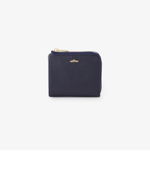 フラワーチャーム付きL字ファスナー本革ミニ財布/Afternoon Tea PREMIUM