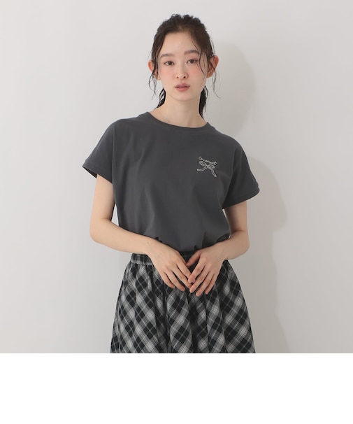 リボン刺繍フレンチスリーブTシャツ