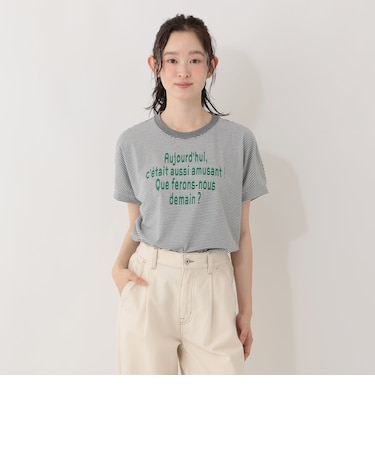 ボーダーロゴフレンチスリーブTシャツ