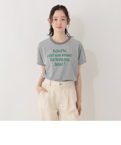 ボーダーロゴフレンチスリーブTシャツ