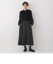【セットアイテム】ニットベスト&小花柄ワンピース