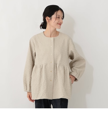 フラワーふくれジャカードペプラムジャケット