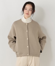 【洗える】ダンボールニットノーカラージャケット