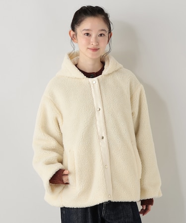 【フード取り外し可 洗える】ボアショートコート
