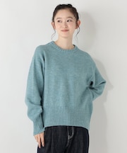 【洗える】クルーネックニットプルオーバー/ふわもちニット