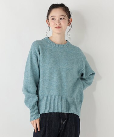 【洗える】クルーネックニットプルオーバー/ふわもちニット