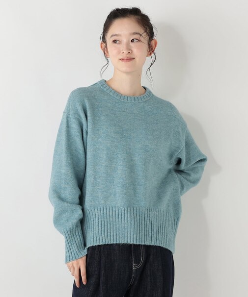 【洗える】クルーネックニットプルオーバー/ふわもちニット