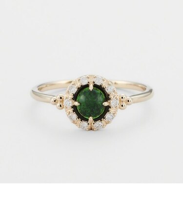 K10緑金石リング