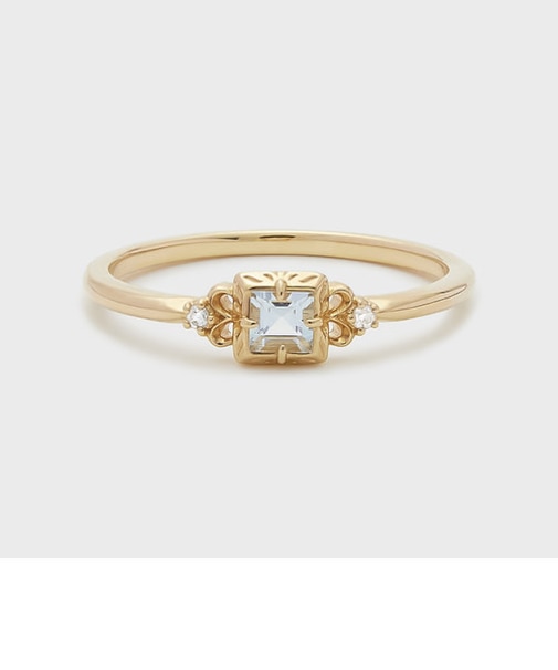 K10アクアマリンリング