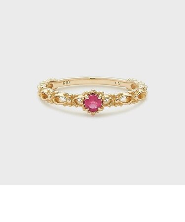 【Pocket Ring】K10ルビーピンキーリング