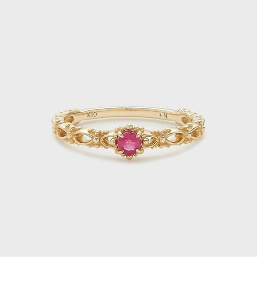 【Pocket Ring】K10ルビーピンキーリング