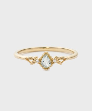 【Pocket Ring】K10アクアマリンリング