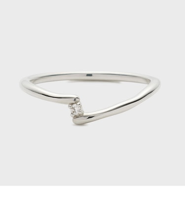 【Plus Ring】シルバーダイヤモンドリング（0.01ct）
