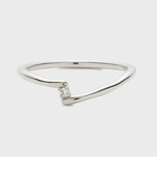 【Plus Ring】シルバーダイヤモンドリング（0.01ct）