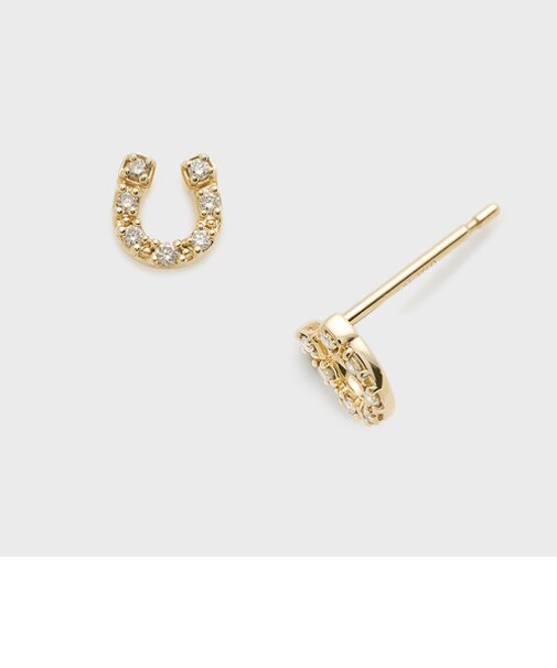 【Tiny Motif】K10ダイヤモンドシューピアス（0.02ct）