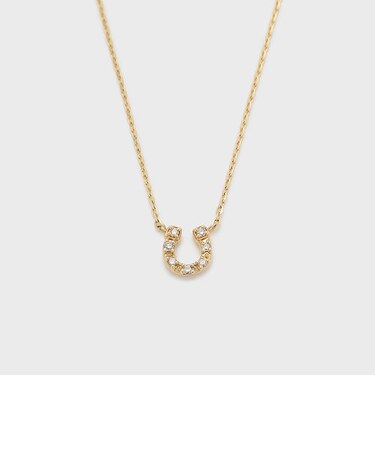 【Tiny Motif】K10ダイヤモンドシューネックレス（0.02ct）