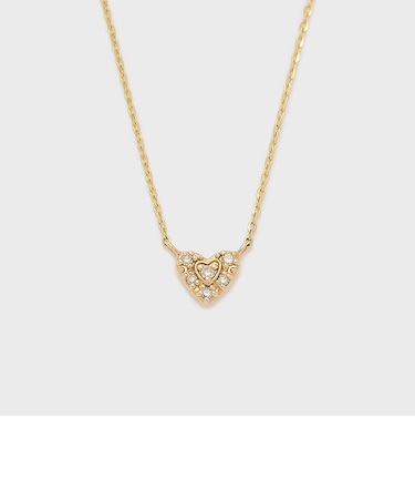 【Tiny Motif】K10ダイヤモンドハートネックレス（0.03ct）