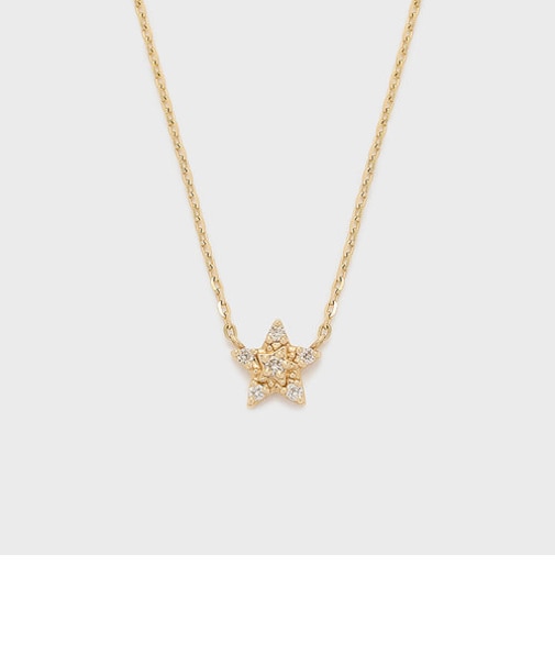 【Tiny Motif】K10ダイヤモンドスターネックレス（0.02ct）