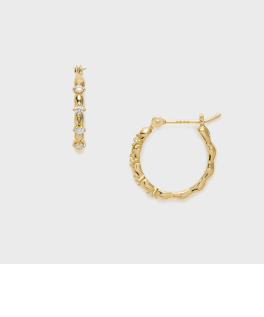 ゴールドキュービックジルコニアピアス