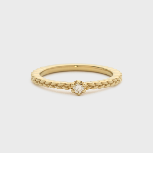 ゴールドダイヤモンドピンキーリング（0.04ct）