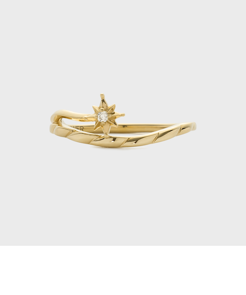 ゴールドメッキリング3点セット 3PCS ノット × キュービックジルコニア セットリング – GOLDY