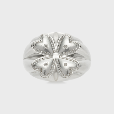 シルバークローバーピンキーリング