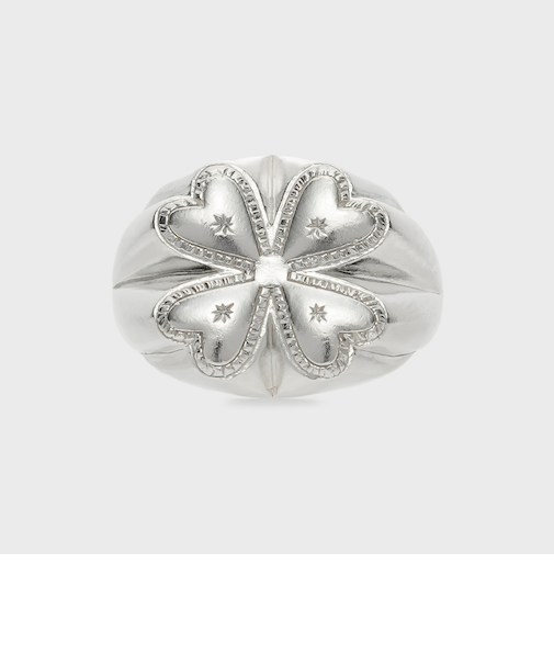 シルバークローバーピンキーリング