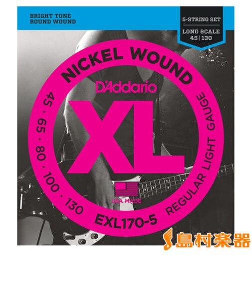 EXL170/5 ニッケル 45-130 5-String レギュラーライト