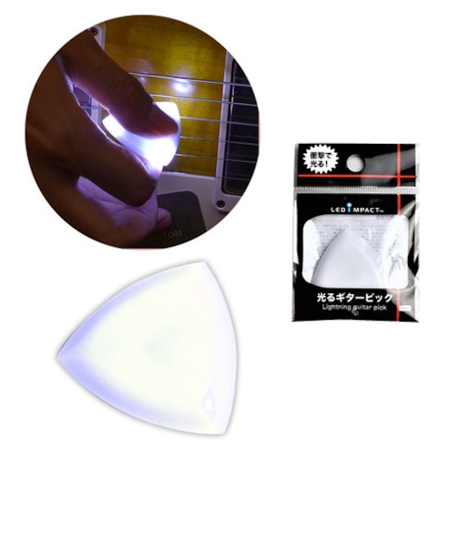 LP-GP01 WH 光るギターピック 演奏に合わせて光るLEDライト搭載
