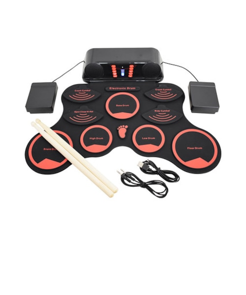 RDM-03 スピーカー内蔵ロールドラム 電子ドラム スティック付き