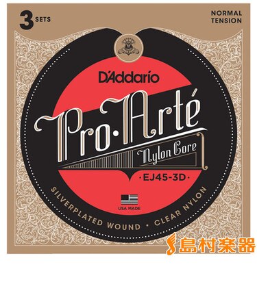 EJ45-3D シルバーワウンド クリアナイロン ノーマルテンション 3セット