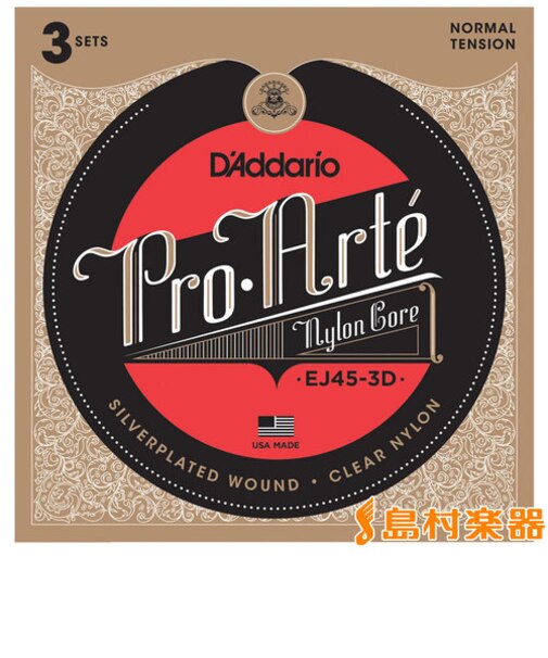 EJ45-3D シルバーワウンド クリアナイロン ノーマルテンション 3セット