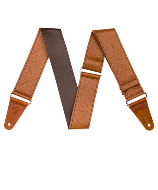 Tooled Leather Guitar Strap 2" Brown レザーストラップ