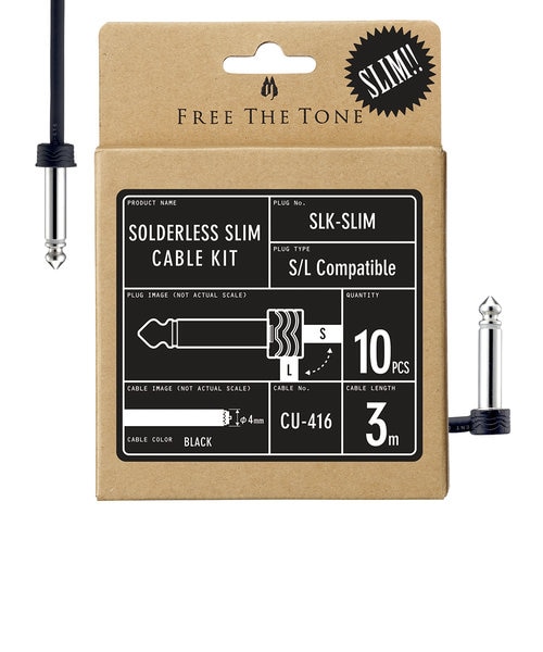 Free The Tone SLK-SLIM ソルダーレス　スリム　プラグ12個 ○SLK-SLIM ソルダーレスケーブル キット 世界最小6.5mm厚プラグ