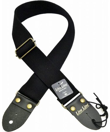 LS1800CBK ギターストラップ ブラック コットン 日本製 ハンドメイド