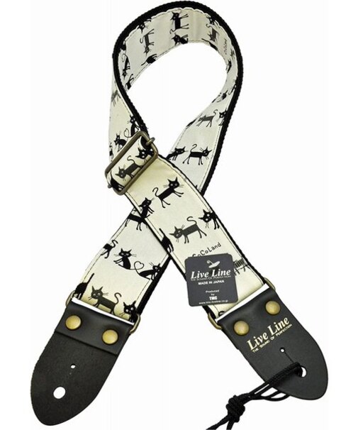 LS2400CCB ギターストラップ 黒猫 CoCoLandキャット 日本製 ハンドメイド