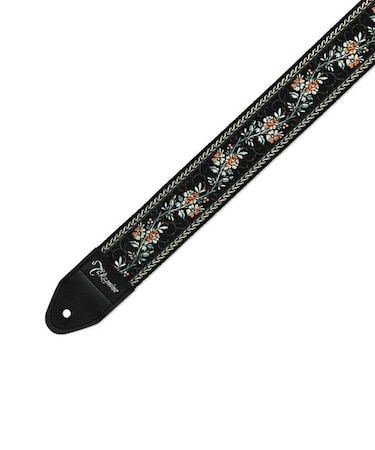 TGS-6 BK ブラック ギターストラップ 日本製 花柄